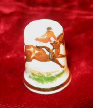Finsbury Fine Bone China Equestrian Horse Riding Thimble England