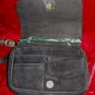 Black Suede Leather Barganza Purse Handbag Satchel Bag