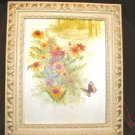 Vintage Chic Framed Art Print Sunflower Butterfly Shabby