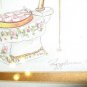 Vintage Peggy Abrams Floral Commode Gold Framed Art Print Toilet