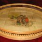 Vintage 7pc Bamboo Chinese Serving Tray Coasters Set