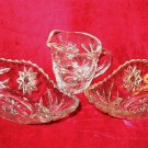 ANCHOR HOCKING PRESCUT GLASS RELISH TRAY DISH CREAMER ANCHOR HOCKING PRESCUT GLASS RELISH TRAY DISH CREAMER
