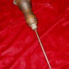Vintage Wooden Handle Metal Cap Ice Pick Awl Farm Tool Punch Primitive