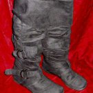 Moccasin Style Black Suede Flat Boots Shoes 5.5