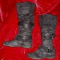 Moccasin Style Black Suede Flat Boots Shoes 5.5