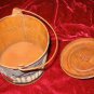 New Halloween Tin Jar Fall w/lid Pumpkin Candies Pale