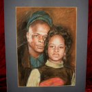 Marvelous Original Father & Daughter Drawing Painting Art Matted Marvelous Original Father & Daughter Drawing Painting Art Matted