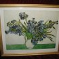 Vincent Van Gogh Irises Gold Wooden Framed Art Print Poster Vase