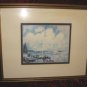 Marvelous Sailboat at Harbor Wooden Framed Art Print Poster Impressionist