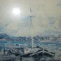 Marvelous Sailboat at Harbor Wooden Framed Art Print Poster Impressionist