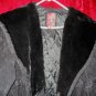 Womens G-III Long Black Leather Suede Jacket Coat L