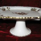 Vintage Hammersley & Co Bone China Gold Pedestal Rectangular Compote England Vintage Hammersley & Co Bone China Gold Pedestal Rectangular Compote England