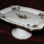 Vintage Hammersley & Co Bone China Gold Pedestal Rectangular Compote England