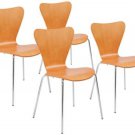 NEW Set of 4 Retro Modern Birch ITALMODERN Tendy Side Chairs NEW Set of 4 Retro Modern Birch ITALMODERN Tendy Side Chairs