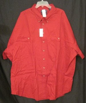 red cotton button down shirt