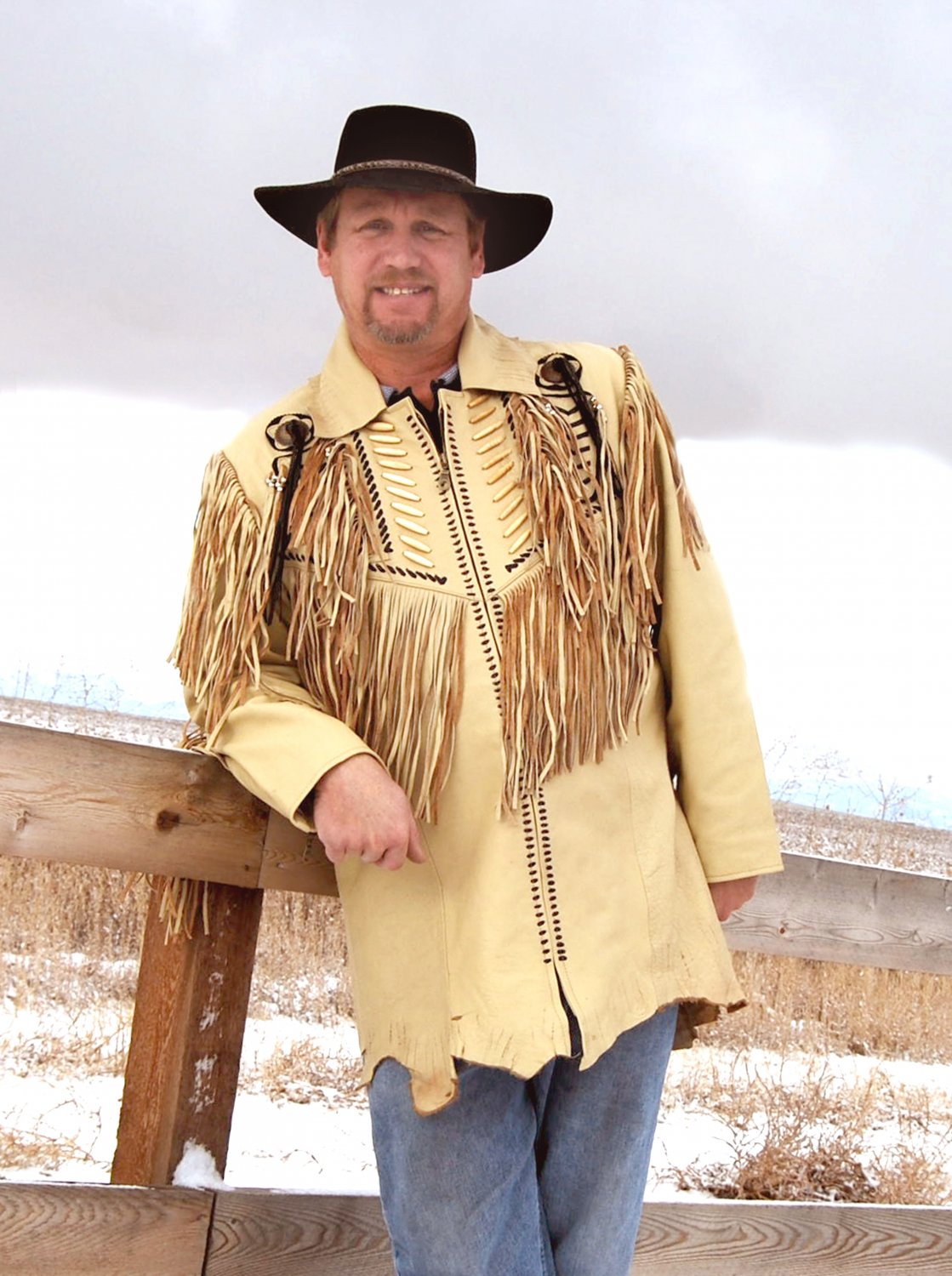 NEW Crown Jewel Southwestern Indian Jacket Buffalo Leather Big Men's 
