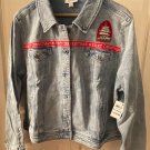 Embellished Denim Jacket Christmas Design Size XXL Handmade Upcycled