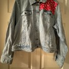 Embellished Denim Jacket Hearts with Arrow Valentine's Day Size XXL Handmade Upcycled