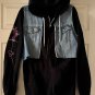 Evil Eye Hoodie Denim Jacket Upcycled Rework Embellished Size XL