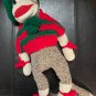 Sock Monkey Red and Green Crochet Outfit Handmade