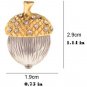 Brooch Pin - Acorn Goldtone and Silvertone with Rhinestones