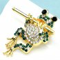 Brooch Pin - Animal - Frog Playing Flute