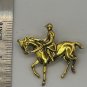 Brooch Pin - Animal - Horse with Rider Gold Toned