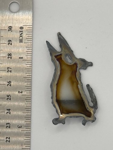 Brooch Pin - Animal - Wolf Torched Chrome