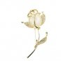 Brooch Pin - Flower Rose Goldtone with Rhinestones