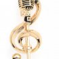 Brooch Pin - Microphone Goldtone