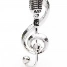 Brooch Pin - Microphone Silvertone