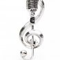 Brooch Pin - Microphone Silvertone