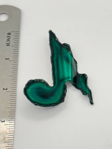 Brooch Pin - Music Note Green Torched Chrome