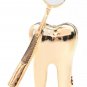 Brooch Pin - Tooth with Dental Instrument in Goldtone