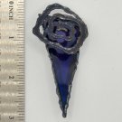 Brooch Pin - Triangle with Swirl Blue Chrome