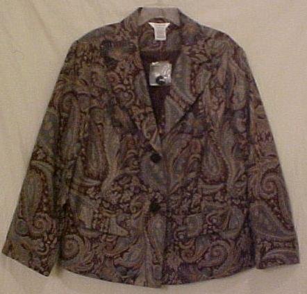 New Paisley Print Blazer Suit Jacket Size 22W 24W Plus Size Womens ...