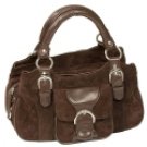 Brown Suede Leather Handbag