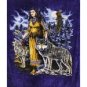 Queen Size Blanket - Indian w/ Wolves