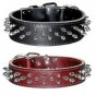 Protector Full Spiked Latigo Dog Collar black