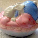 Porcelain Ceramic Sweet Fluffy Sleeping Cottontail Rabbit bowl