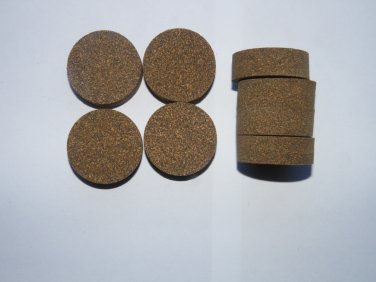 8 RUBBER CORK RINGS 1 1/2"X1/2" BLACK FINE GRAIN  NO BORE