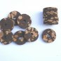 12 BURL CORK RINGS 1 1/4"X1/4" B+W  BORE 1/4"