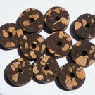 10 BURL CORK RINGS 11/4"X1/2" BLACK/WHITE  BORE 1/4"