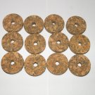 12 BURL CORK RINGS 11/4"X1/4"  BROWN  BORE 1/4" - NEW!!!!!