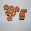 10 BURL CORK RINGS 11/4"X1/2" DEEP RED  BORE 1/4"