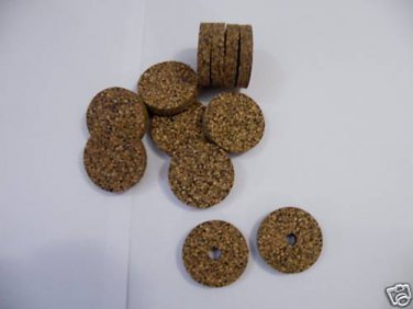 12 RUBBERIZED CORK RINGS 11/4"X1/4" BORE 1/4" BLACK