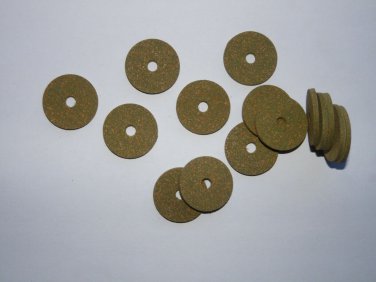 15 RUBBERIZED CORK RINGS 1 1/4"X1/8" BORE 1/4" GREEN -NEW !!!!!!!
