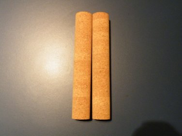2 AGGLOMERATED CORK STICKS/HANDLE/GRIPS 7.5"X1 1/8"  LARGE GRAIN  BORE 1/4"