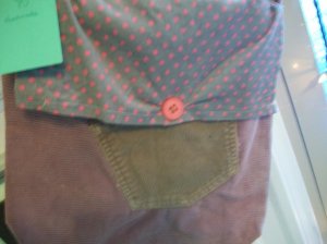 Corduroy purse.