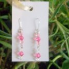 Crystallized Pink and White Earings